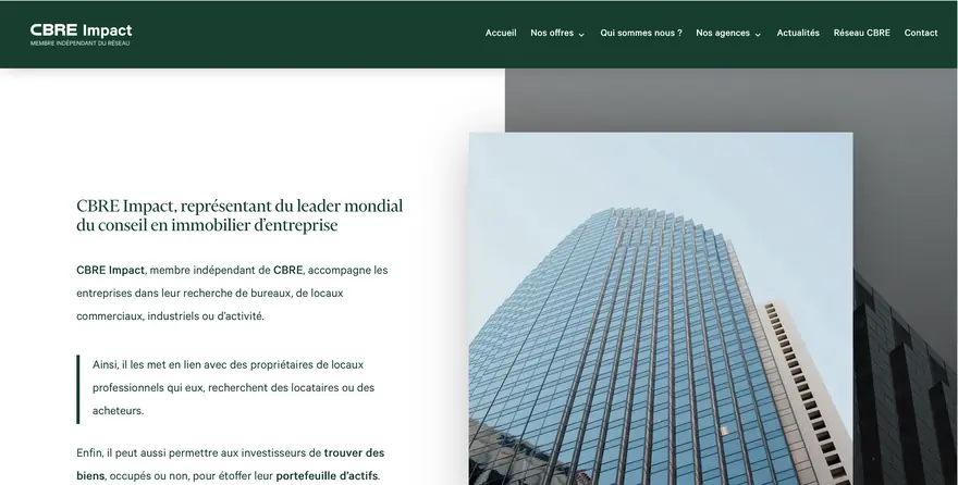 Site CBRE impact — Immobilier
